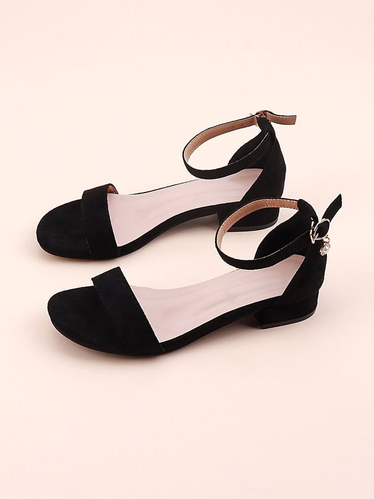 auto draft black block-heel sandals
