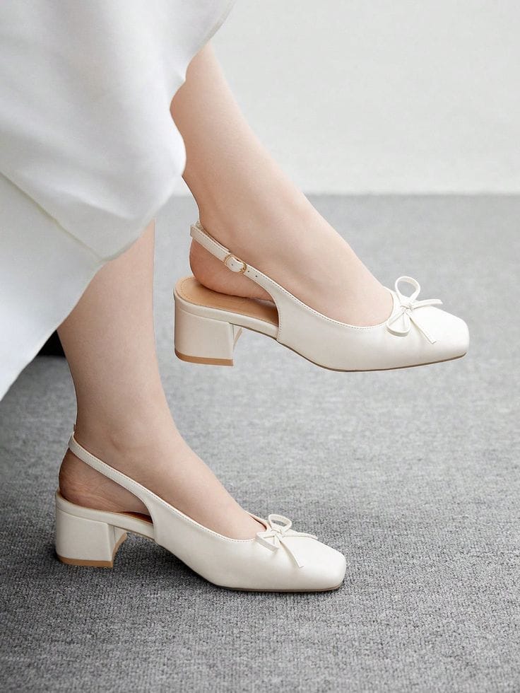 auto draft elegant ivory slingback block heels